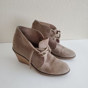J. Crew MacAlister Suede Tied Wedge Ankle Booties